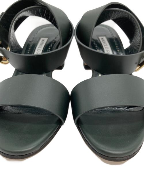 Manolo Blahnik（マノロ ブラニク）Manolo Blahnik (マノロ ブラニク) ストラップサンダル グリーン サイズ:SIZE 34の古着・服飾アイテム