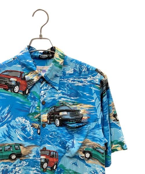 reyn spooner（レイン スプナー）reyn spooner (レイン スプナー) レーヨンオープンカラーシャツ ブルー×ブラック サイズ:SIZE Sの古着・服飾アイテム