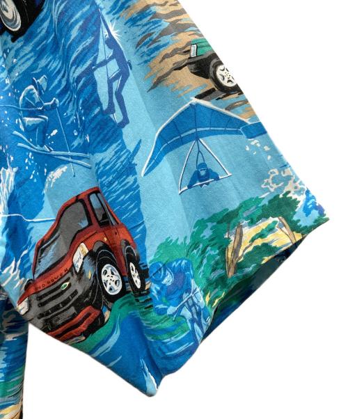 reyn spooner（レイン スプナー）reyn spooner (レイン スプナー) レーヨンオープンカラーシャツ ブルー×ブラック サイズ:SIZE Sの古着・服飾アイテム
