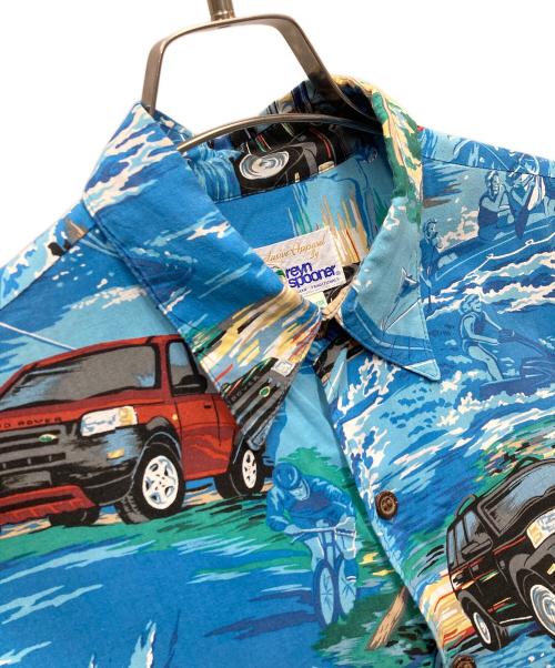 reyn spooner（レイン スプナー）reyn spooner (レイン スプナー) レーヨンオープンカラーシャツ ブルー×ブラック サイズ:SIZE Sの古着・服飾アイテム