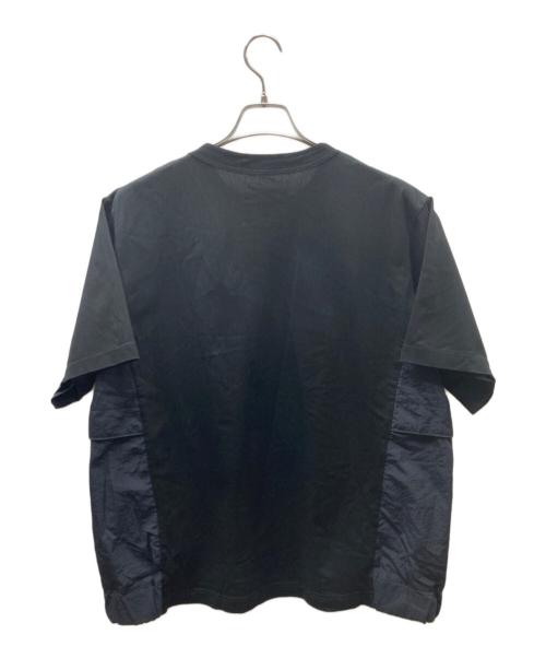 sacai（サカイ）sacai (サカイ) Taslan Nylon Cotton Jersey T-Shirt 異素材切替Tシャツ ブラック×ネイビー サイズ:SIZE 1の古着・服飾アイテム