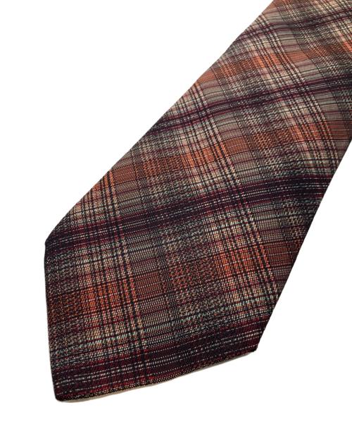 HERMES（エルメス）HERMES (エルメス) シルクネクタイ ブラウン×オレンジ サイズ:不明の古着・服飾アイテム