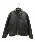 FREAK'S STOREフリークスストア）の古着「Calf Leather Minimal Single Riders Jacket」｜ブラック