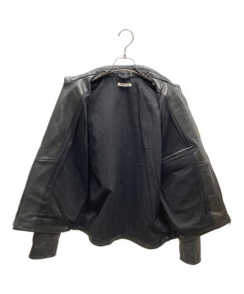 FREAK'S STORE（フリークスストア）FREAK'S STORE (フリークスストア) Calf Leather Minimal Single Riders Jacket ブラック サイズ:SIZE Lの古着・服飾アイテム