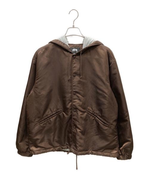 stussy（ステューシー）stussy (ステューシー) HOODED COACHES JACKET ブラウン サイズ:SIZE Mの古着・服飾アイテム