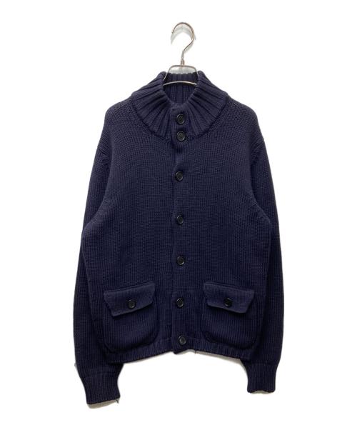 Cruciani（クルチアーニ）Cruciani (クルチアーニ) ウールニットジャケット ネイビー サイズ:48の古着・服飾アイテム