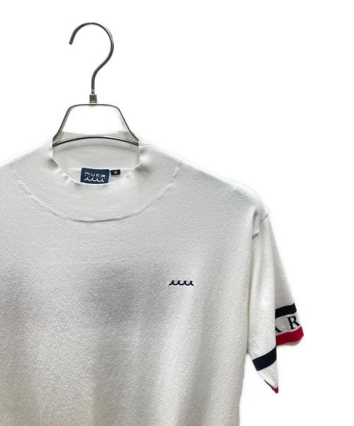 muta MARINE（ムータマリン）muta MARINE (ムータマリン) モックネック サマーニット ホワイト×レッド サイズ:SIZE 4の古着・服飾アイテム