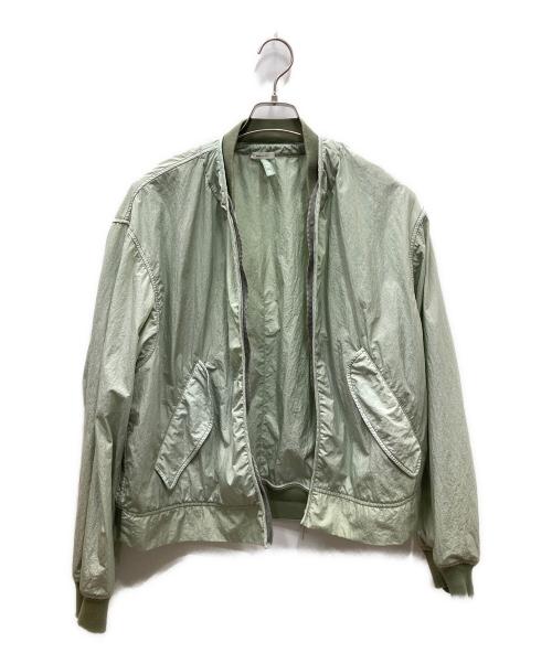 JIL SANDER（ジルサンダー）JIL SANDER (ジルサンダー) 19SS Sage Seattle GD Bomber Jacket ナイロンボンバージャケット グリーン サイズ:48の古着・服飾アイテム