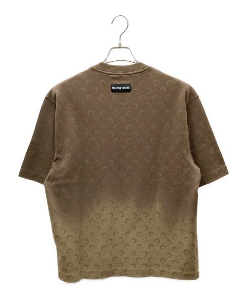 MARINE SERRE（マリーンセル）MARINE SERRE (マリーンセル) Faded Moon フェードムーンTシャツ ブラウン サイズ:Mの古着・服飾アイテム