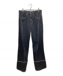 MARINE SERRE（マリーンセル）の古着「MOON LASER DENIM デニムパンツ」｜ブラック