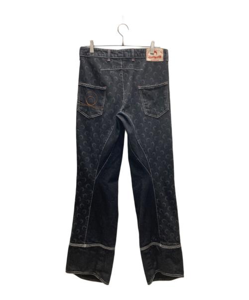 MARINE SERRE（マリーンセル）MARINE SERRE (マリーンセル) MOON LASER DENIM デニムパンツ ブラック サイズ:SIZE 46の古着・服飾アイテム