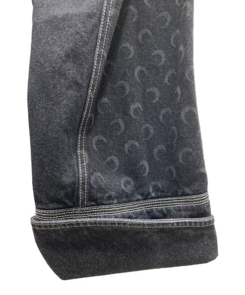 MARINE SERRE（マリーンセル）MARINE SERRE (マリーンセル) MOON LASER DENIM デニムパンツ ブラック サイズ:SIZE 46の古着・服飾アイテム