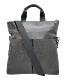 COACH（コーチ）の古着「Charles Foldover Tote 2WAYレザートートバッグ」｜ブラック