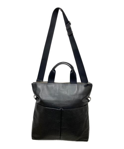 COACH（コーチ）COACH (コーチ) Charles Foldover Tote 2WAYレザートートバッグ ブラックの古着・服飾アイテム