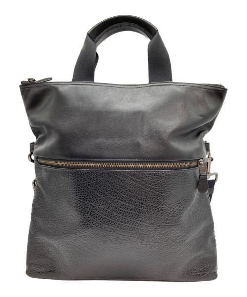 COACH（コーチ）COACH (コーチ) Charles Foldover Tote 2WAYレザートートバッグ ブラックの古着・服飾アイテム