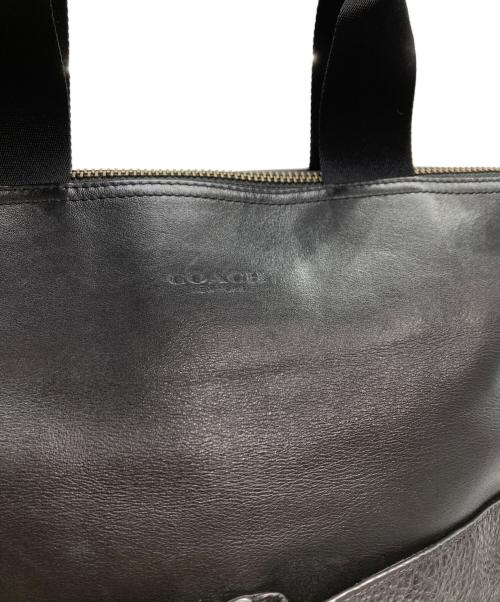 COACH（コーチ）COACH (コーチ) Charles Foldover Tote 2WAYレザートートバッグ ブラックの古着・服飾アイテム