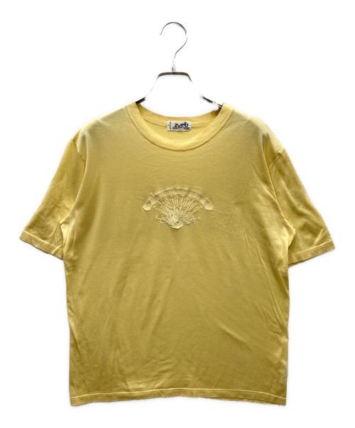 HERMES（エルメス）HERMES (エルメス) モチーフ刺繍Tシャツ イエロー サイズ:SIZE Sの古着・服飾アイテム