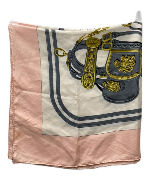 HERMES（エルメス）HERMES (エルメス) カレ90 Brides de Gala ピンク×ホワイトの古着・服飾アイテム