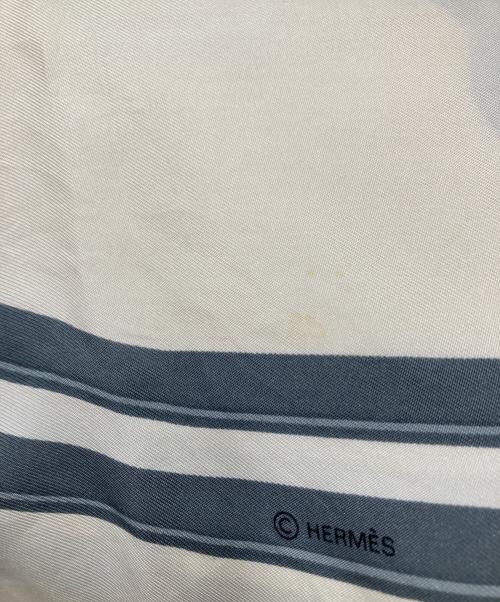HERMES（エルメス）HERMES (エルメス) カレ90 Brides de Gala ピンク×ホワイトの古着・服飾アイテム