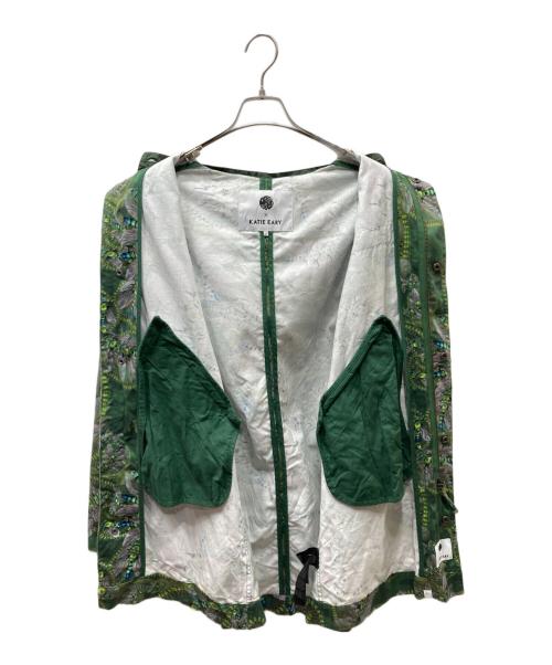 pretty green（プリティーグリーン）pretty green (プリティーグリーン) KATIE EARY (ケイティアーリー) cassidy parka jacket in green 総柄ジャケット グリーン サイズ:3の古着・服飾アイテム