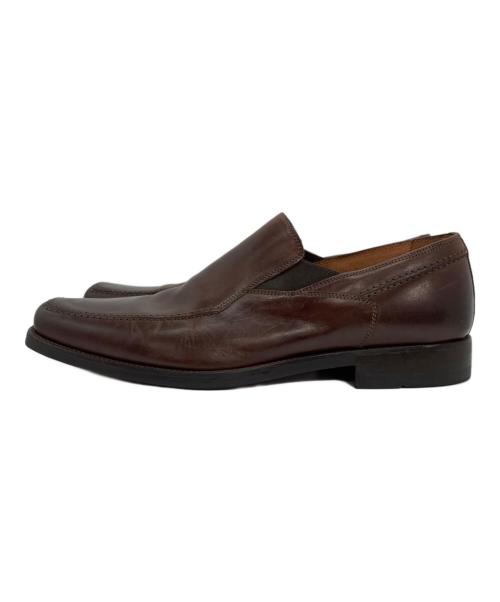 JOHNSTON&MURPHY（ジョンストン＆マーフィー）JOHNSTON&MURPHY (ジョンストン＆マーフィー) スクエアトゥスリッポン ブラウン サイズ:10Mの古着・服飾アイテム