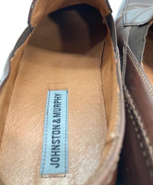 JOHNSTON&MURPHY（ジョンストン＆マーフィー）JOHNSTON&MURPHY (ジョンストン＆マーフィー) スクエアトゥスリッポン ブラウン サイズ:10Mの古着・服飾アイテム