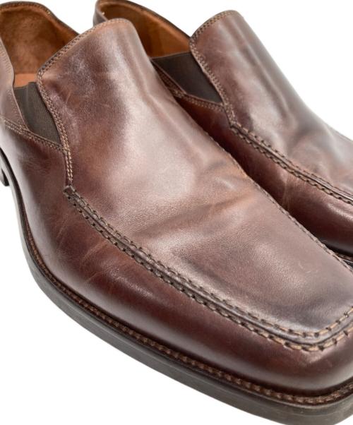 JOHNSTON&MURPHY（ジョンストン＆マーフィー）JOHNSTON&MURPHY (ジョンストン＆マーフィー) スクエアトゥスリッポン ブラウン サイズ:10Mの古着・服飾アイテム