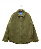 HUGO BOSSヒューゴ ボス）の古着「Ebolt Solid-Color Fleece Shirt Jacket  フリースジャケット」｜オリーブ