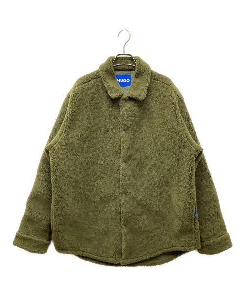 HUGO BOSS（ヒューゴ ボス）HUGO BOSS (ヒューゴ ボス) Ebolt Solid-Color Fleece Shirt Jacket  フリースジャケット オリーブ サイズ:Sの古着・服飾アイテム