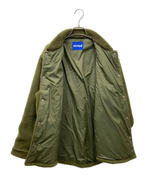 HUGO BOSS（ヒューゴ ボス）HUGO BOSS (ヒューゴ ボス) Ebolt Solid-Color Fleece Shirt Jacket  フリースジャケット オリーブ サイズ:Sの古着・服飾アイテム