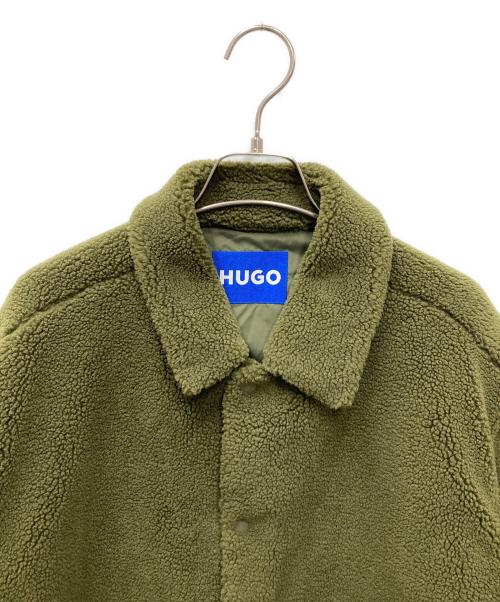 HUGO BOSS（ヒューゴ ボス）HUGO BOSS (ヒューゴ ボス) Ebolt Solid-Color Fleece Shirt Jacket  フリースジャケット オリーブ サイズ:Sの古着・服飾アイテム