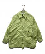 GANNIガニー）の古着「Stripe Taffeta デザインシャツ」｜グリーン