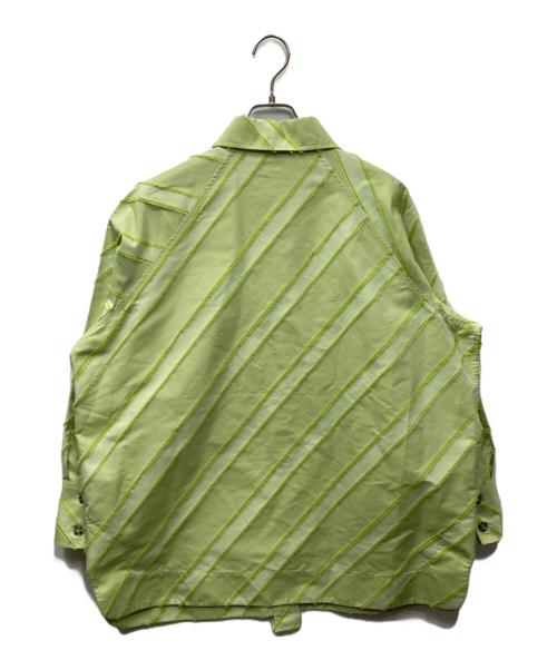 GANNI（ガニー）GANNI (ガニー) Stripe Taffeta デザインシャツ グリーン サイズ:S/Mの古着・服飾アイテム