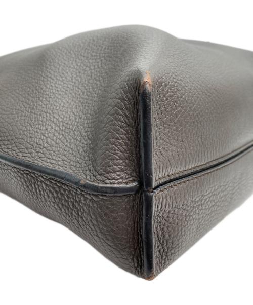 LOEWE（ロエベ）LOEWE (ロエベ) バーティカル ベルト レザー トートバッグ グレー×ブラックの古着・服飾アイテム
