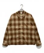 OVYオヴィー）の古着「Ombre Check Shirt Jacket オンブレチェックシャツジャケット」｜ブラウン×ベージュ