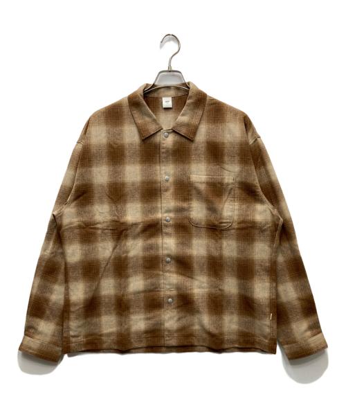 OVY（オヴィー）OVY (オヴィー) Ombre Check Shirt Jacket オンブレチェックシャツジャケット ブラウン×ベージュ サイズ:SIZE Lの古着・服飾アイテム