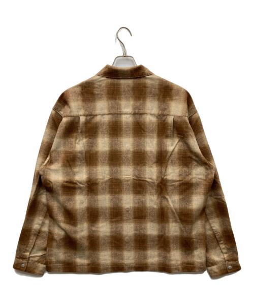 OVY（オヴィー）OVY (オヴィー) Ombre Check Shirt Jacket オンブレチェックシャツジャケット ブラウン×ベージュ サイズ:SIZE Lの古着・服飾アイテム