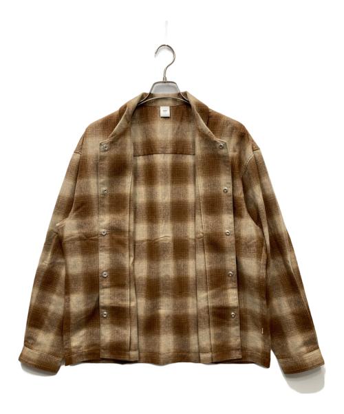 OVY（オヴィー）OVY (オヴィー) Ombre Check Shirt Jacket オンブレチェックシャツジャケット ブラウン×ベージュ サイズ:SIZE Lの古着・服飾アイテム