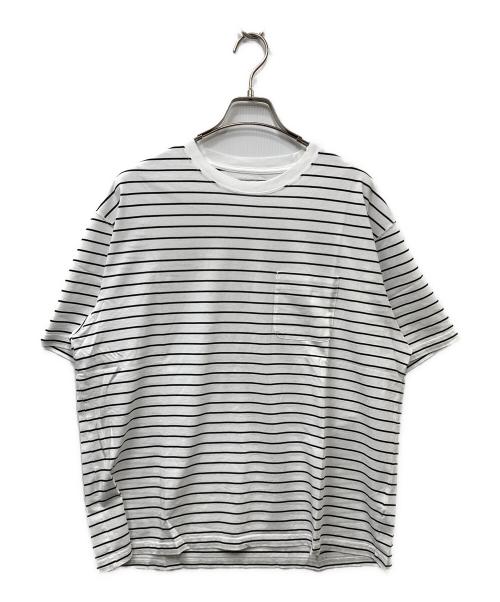 KAJA（カジャ）KAJA (カジャ) HIGH GAUGE BORDER POCKET TEE ホワイト×ブラック サイズ:Mの古着・服飾アイテム