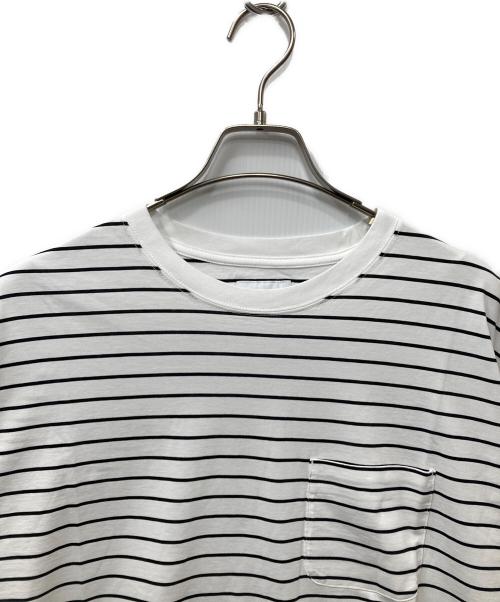 KAJA（カジャ）KAJA (カジャ) HIGH GAUGE BORDER POCKET TEE ホワイト×ブラック サイズ:Mの古着・服飾アイテム