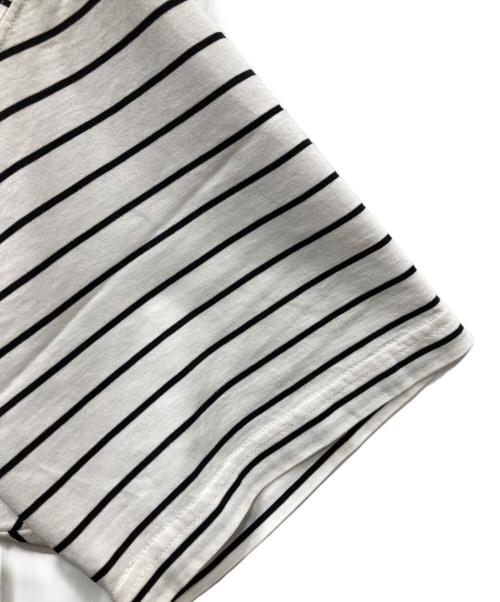 KAJA（カジャ）KAJA (カジャ) HIGH GAUGE BORDER POCKET TEE ホワイト×ブラック サイズ:Mの古着・服飾アイテム