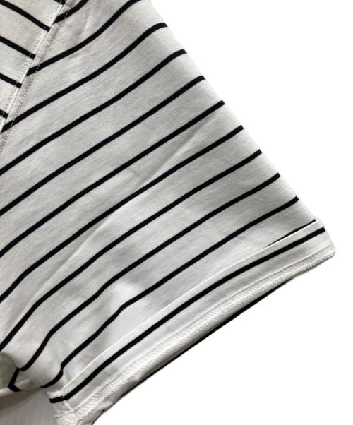 KAJA（カジャ）KAJA (カジャ) HIGH GAUGE BORDER POCKET TEE ホワイト×ブラック サイズ:Mの古着・服飾アイテム