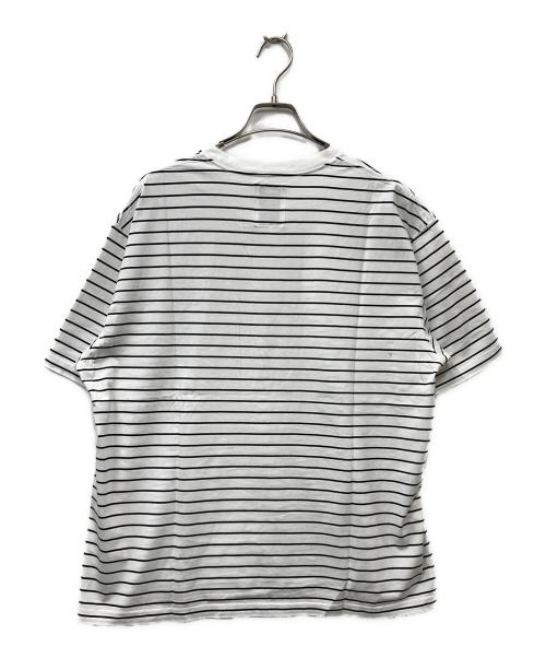 KAJA（カジャ）KAJA (カジャ) HIGH GAUGE BORDER POCKET TEE ホワイト×ブラック サイズ:Mの古着・服飾アイテム