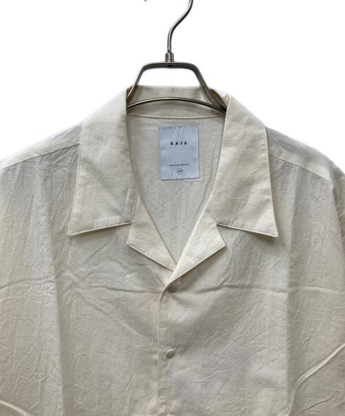 KAJA（カジャ）KAJA (カジャ) OPEN COLLAR S/S WA-RK SHIRT オープンカラーシャツ アイボリー サイズ:Lの古着・服飾アイテム