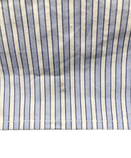 PRADA（プラダ）PRADA (プラダ) ストライプ フーディー パーカー シャツ ブルー×ホワイト サイズ:SIZE Mの古着・服飾アイテム