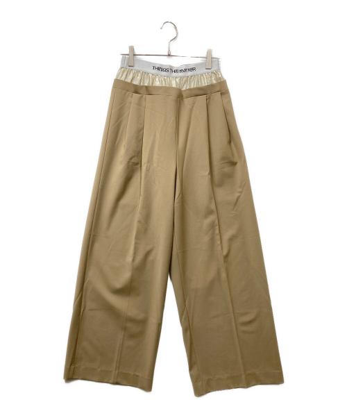 THINGS THAT MATTER（シングスザットマター）THINGS THAT MATTER (シングスザットマター) T/W LAYERED PANTS サイドジップスラックス ベージュ サイズ:Mの古着・服飾アイテム