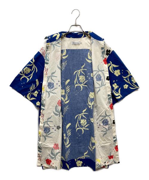 marimekko（マリメッコ）marimekko (マリメッコ) Harbaario シャツワンピース イエロー×ネイビー サイズ:36の古着・服飾アイテム