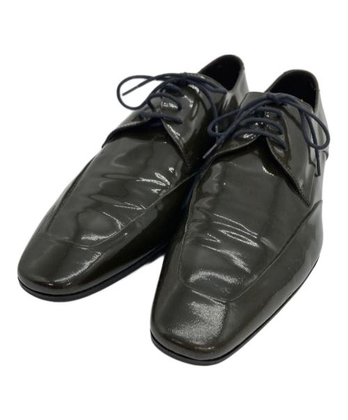 BOTTEGA VENETA（ボッテガベネタ）BOTTEGA VENETA (ボッテガベネタ) パテントレザーレースアップシューズ カーキ サイズ:42の古着・服飾アイテム