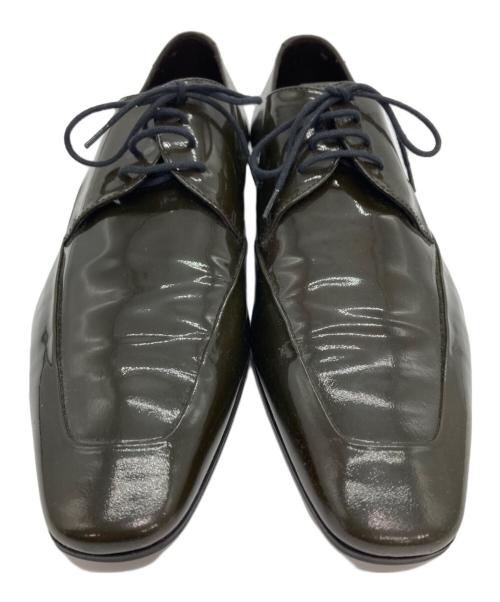 BOTTEGA VENETA（ボッテガベネタ）BOTTEGA VENETA (ボッテガベネタ) パテントレザーレースアップシューズ カーキ サイズ:42の古着・服飾アイテム