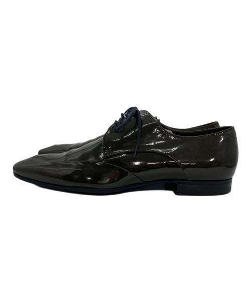 BOTTEGA VENETA（ボッテガベネタ）BOTTEGA VENETA (ボッテガベネタ) パテントレザーレースアップシューズ カーキ サイズ:42の古着・服飾アイテム